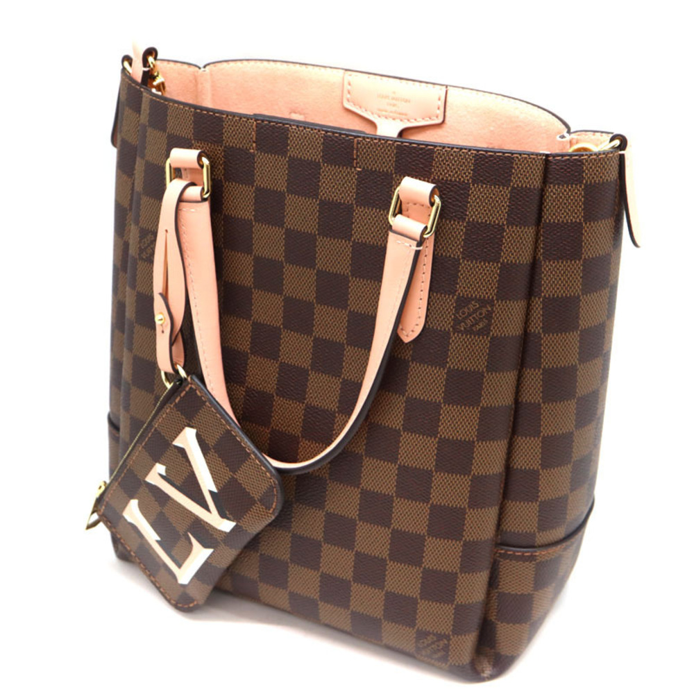 LOUIS VUITTON Belmont NV Bag Handbag Shoulder Damier Ebene Brown Venus Pink LV